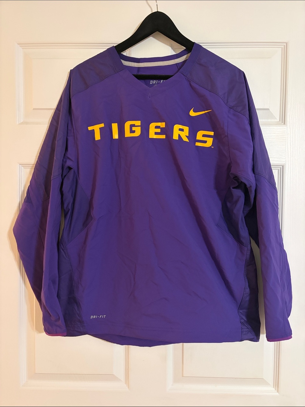 Nike LSU Tigers Dri-FIT Long Sleeve Pullover Windshirt Jacket